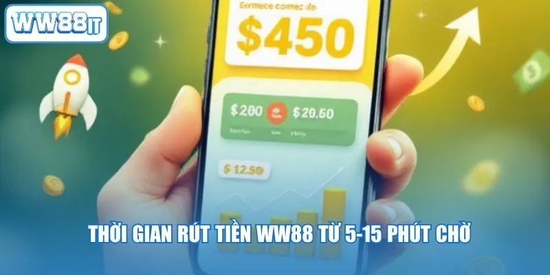 Thời gian rút tiền WW88 từ 5-15 phút chờ